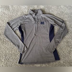 Pro Edge Michigan Women's Gray and Navy Quarter-Zip Pullover Size L 12/14